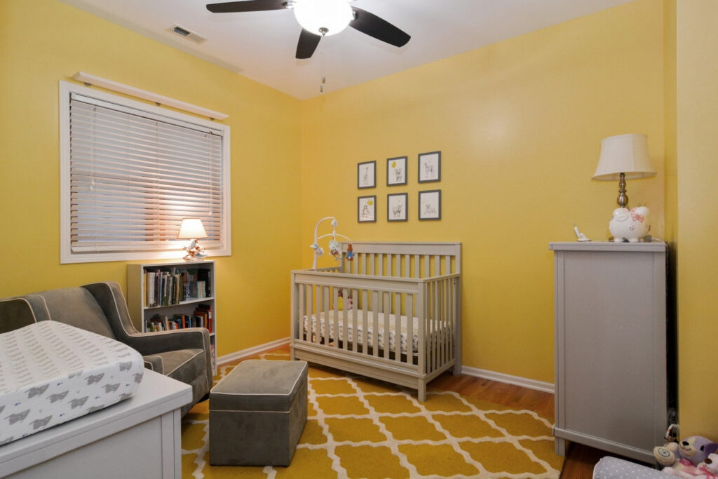 Before photo of office that was a yellow nursery